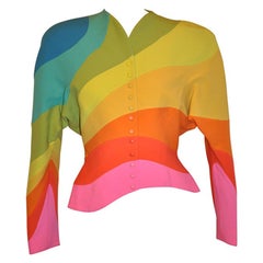 Rare blazer signé Thierry Mugler « Rainbow » en forme d'œuvre d'art