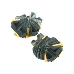 Alexis Bittar Vintage Resin Rock Clip-on Earrings, 90s