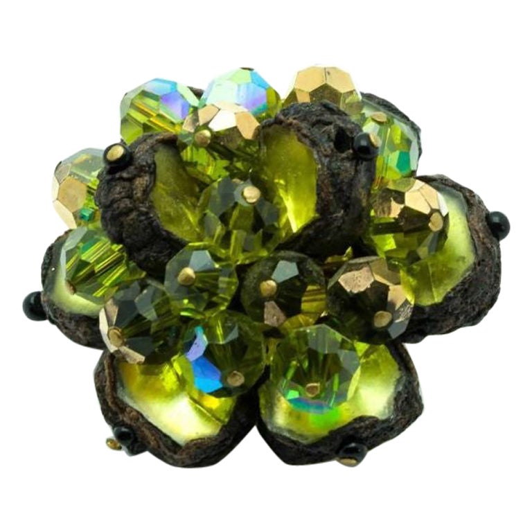 Exceptional Vintage Mirror Brooch attributed to Vautrin, 1960s For Sale