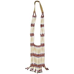 Authentic 1970s Native American Glass Beaded Necklace Adorned with Bells 12