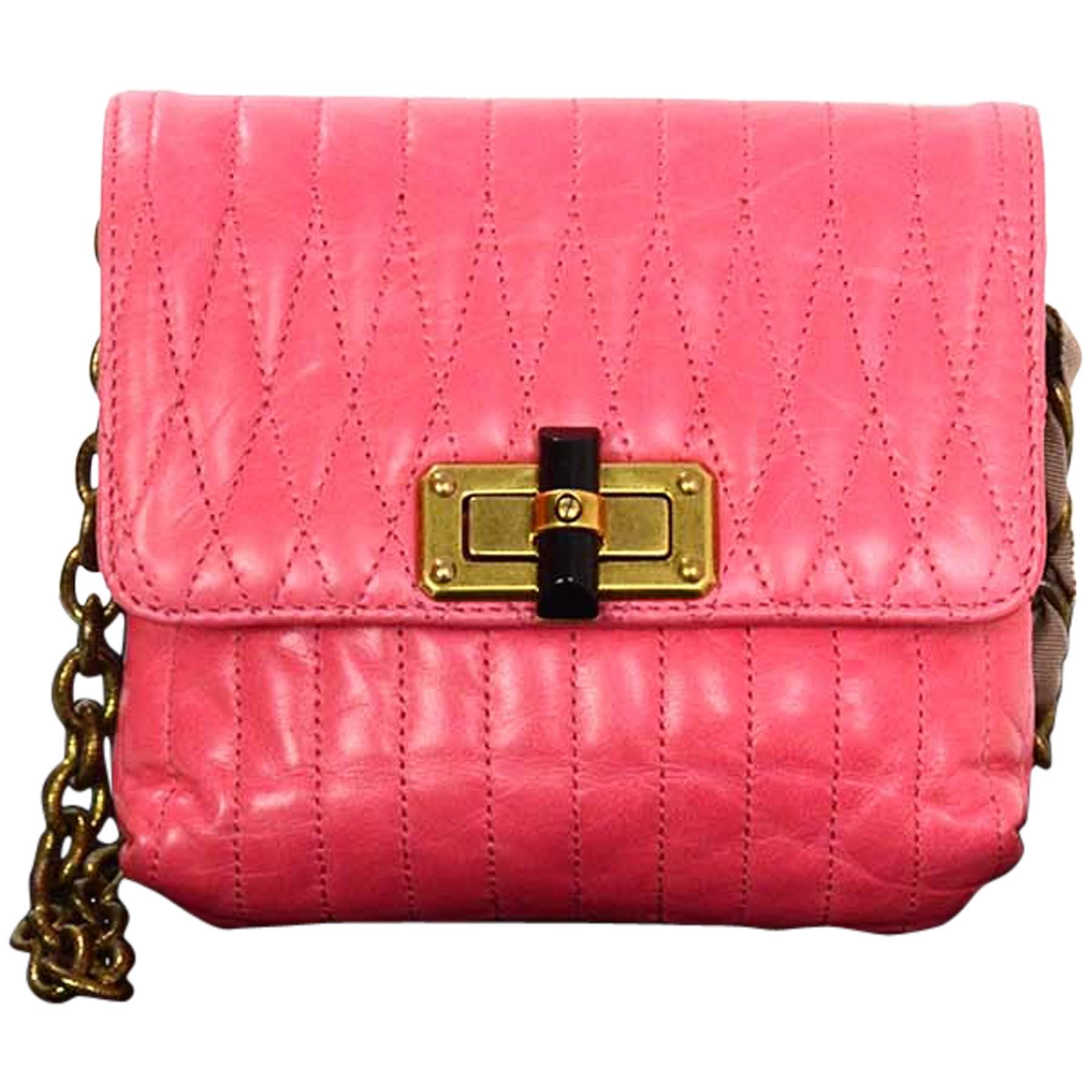 Lanvin Pink Leather Happy Crossbody Bag BHW