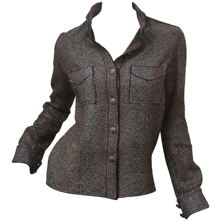 metallic button up shirt