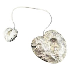 Robert Goossens Vintage Water Lily Leafs Silver Necklace