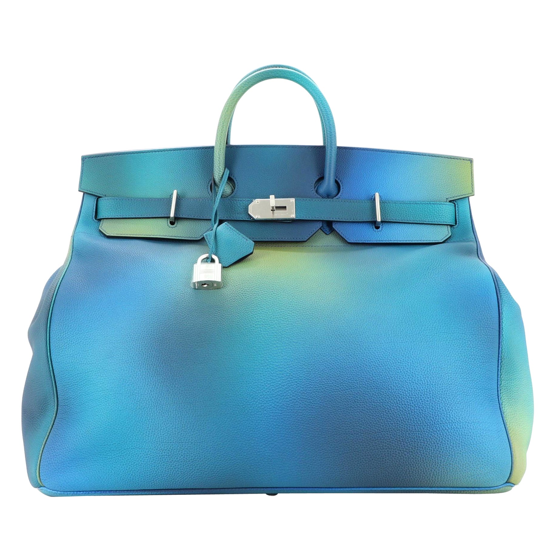 Hermes Birkin 50 Blue Leather Men's Travel Top Handle Satchel Tote in Box  For Sale at 1stDibs