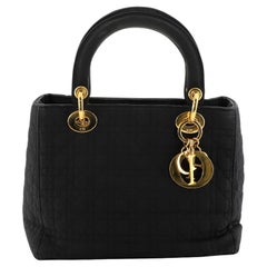 Christian Dior Vintage Lady Dior Bag Cannage Quilt Nylon Medium