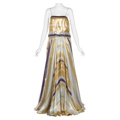 Vintage Lanvin Alber Elbaz Resort 2012 Gold & Silver Gown