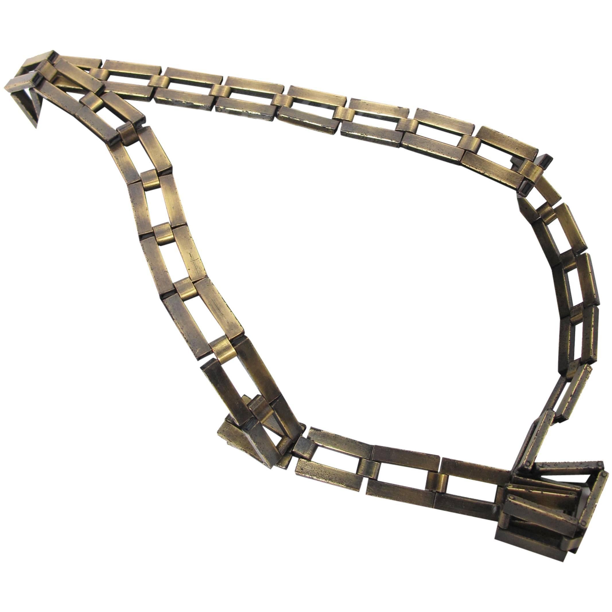 Chanel Brass Square Link Belt