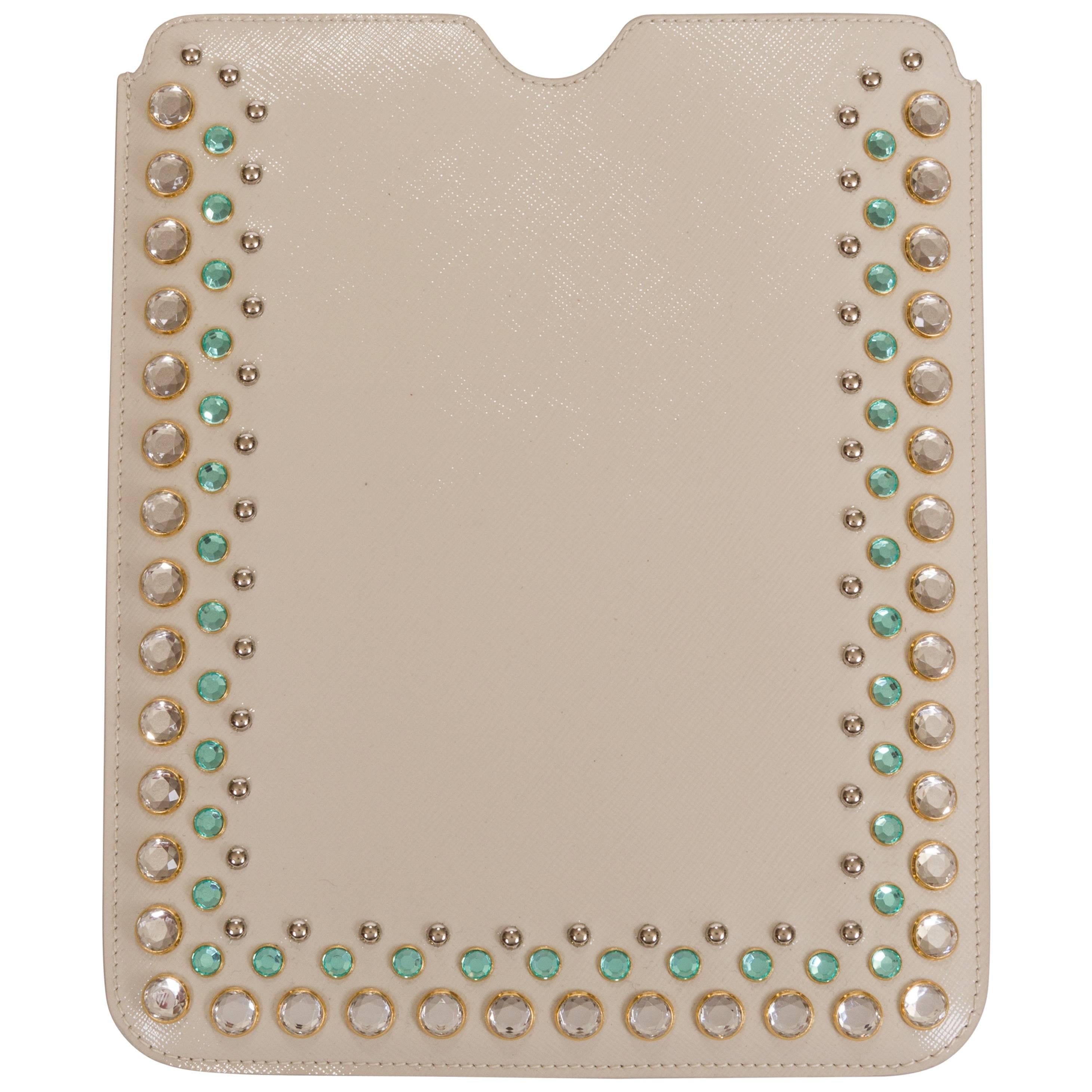 Prada Bejeweled Cream Ipad Cover