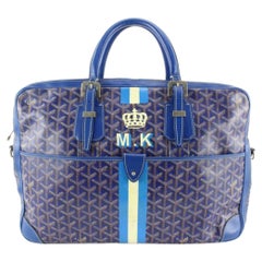 Goyard - Portefeuille Ambassade MM à chevrons bleu 16gy712s