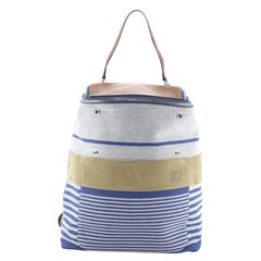 Loewe Goya Backpack Striped Canvas with Suede Large Striped Canvas with Suede La