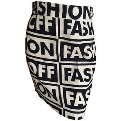 Moschino Couture 1980's "Fashon Fashoff" Mini Skirt
