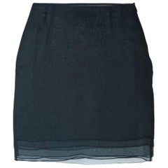 2000s Romeo Gigli blue sheer-silk layered mini skirt
