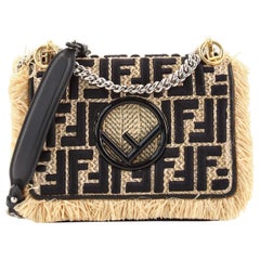 Fendi Kan I F Shoulder Bag Zucca Raffia Small