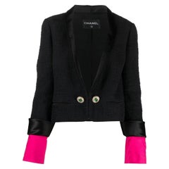 2012 Chanel Paris-Bombay Metiers d Art Black Cotton Boucle Jacket