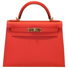 HERMES Kelly Sellier Rouge Jaipur 28'