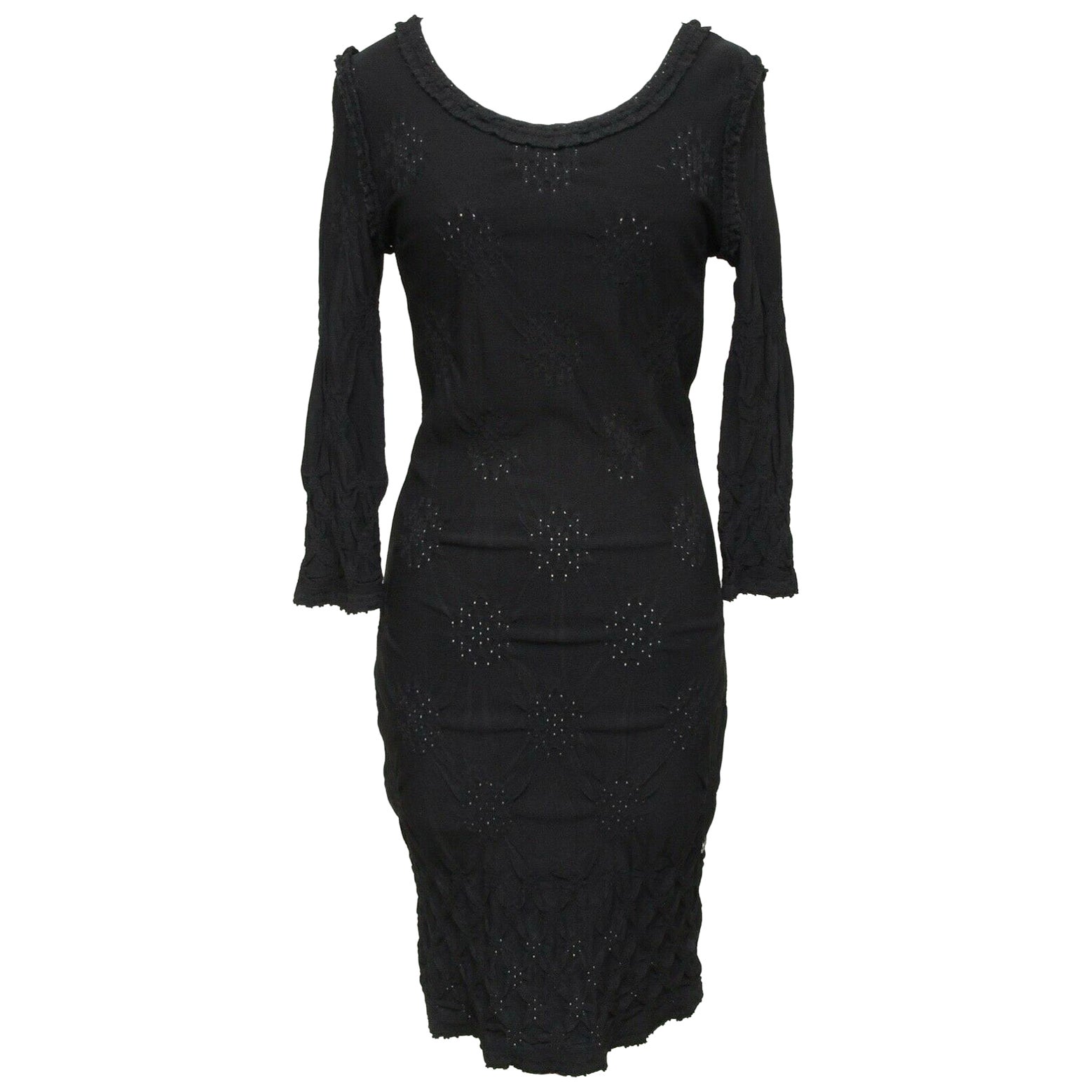 CHANEL Black Dress Knit Sweater Cotton Cashmere Sleeveless Crystals Sz 38  2012 For Sale at 1stDibs