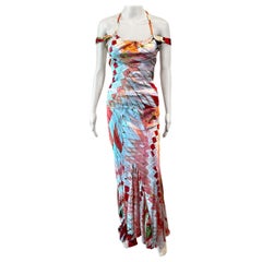 Roberto Cavalli S/S 2004 Silk Halter Top & Maxi Skirt Ensemble 2 Pieces