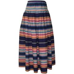 Giorgio Sant'Angelo 1980s Sarape Stripe Multicolor Full Skirt 10