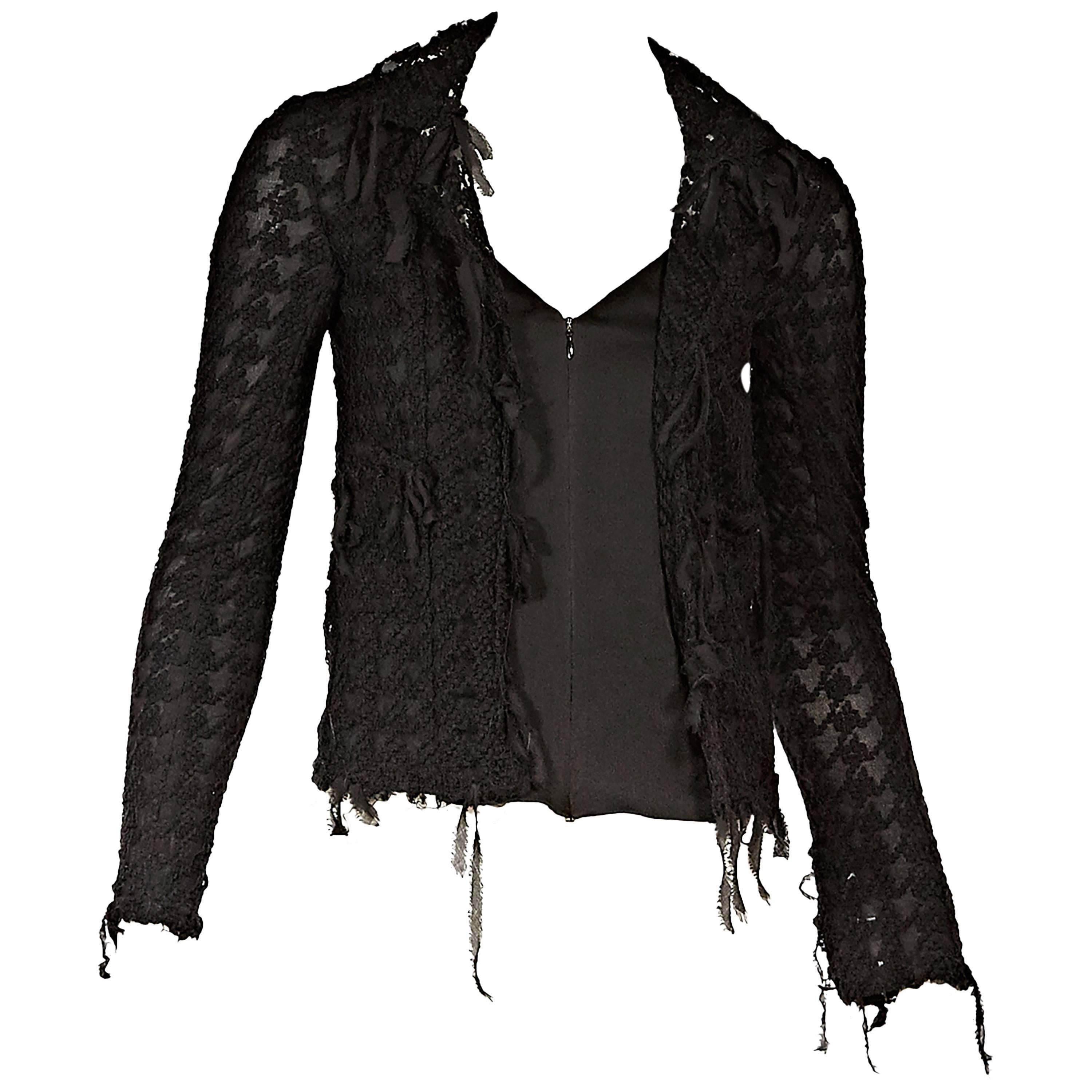 Black Chanel Knit Zip-Front Cardigan