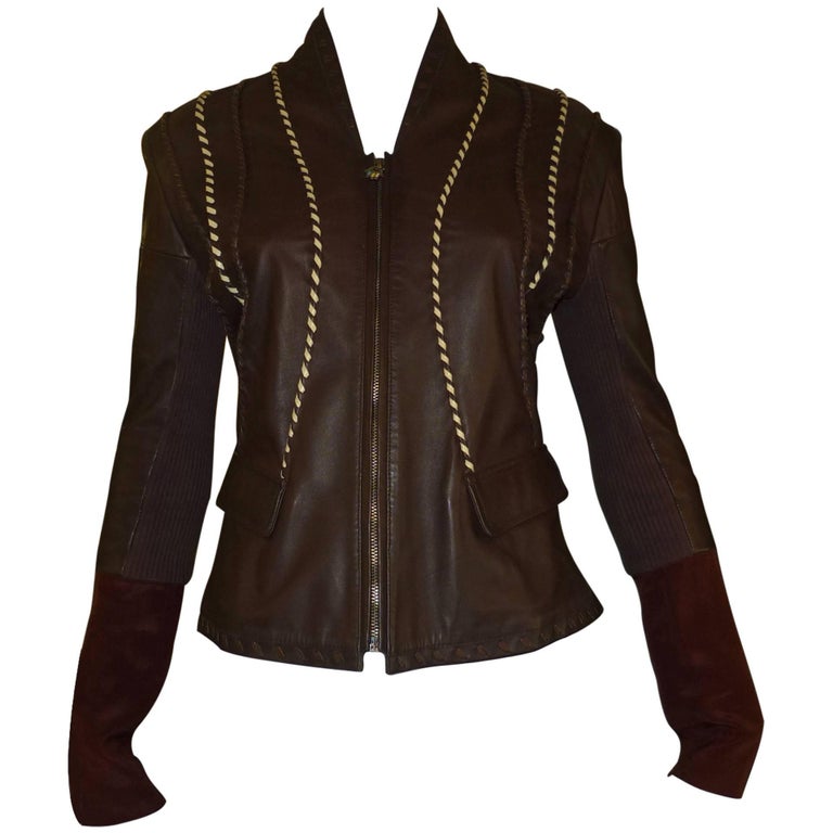 Roberto Cavalli Class Chocolate Brown Leather Jacket at 1stDibs | roberto  cavalli leather jacket, roberto cavalli class jacket, chocolate brown  jackets
