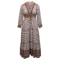 Weißes & mehrfarbiges Maxikleid mit Blumendruck von Veronica Beard