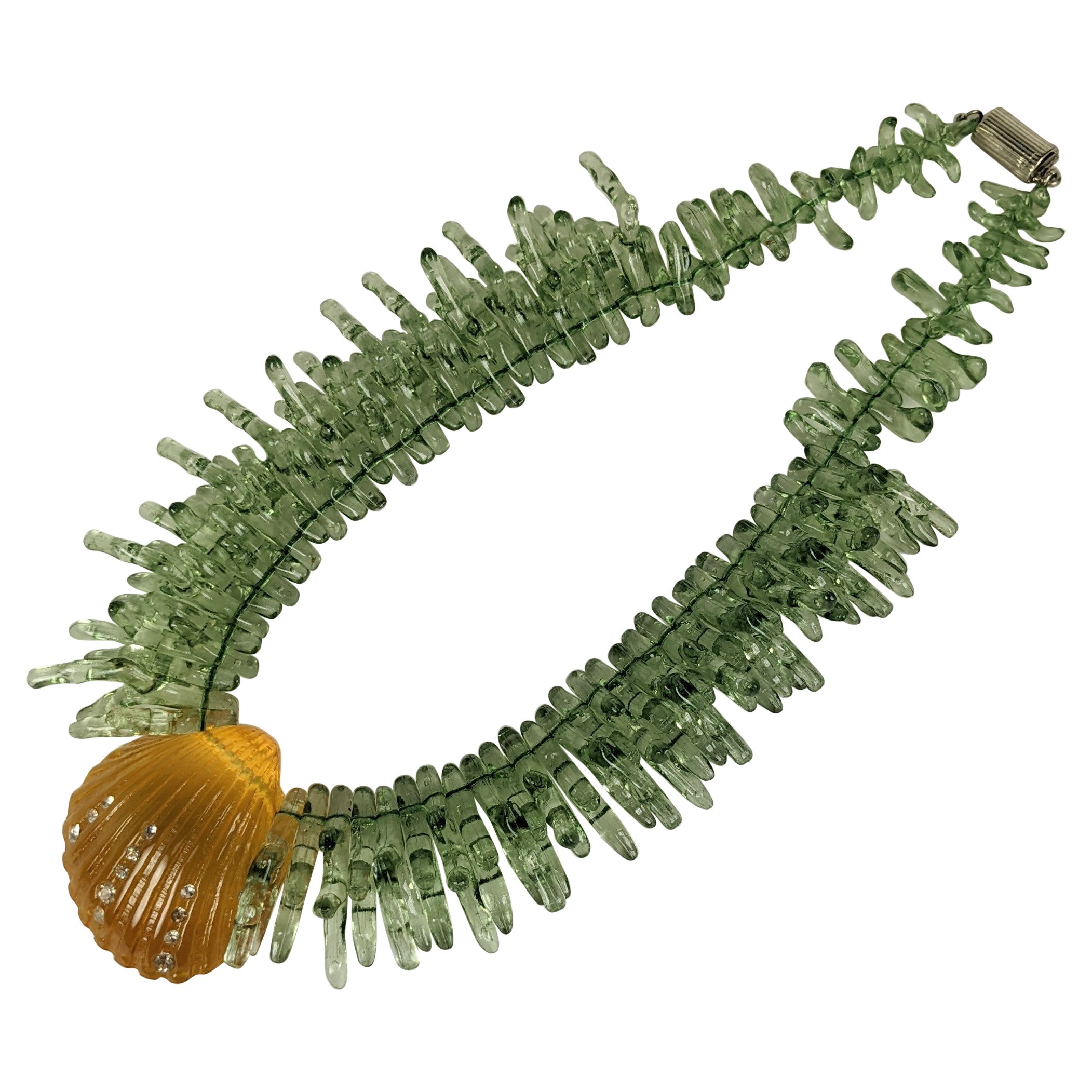 Ugo Correani Resin Shell and Coral Necklace For Sale