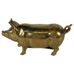 Antique Victorian Figural Pig Match Safe