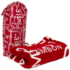 Set de serviettes de plage rouge et blanc de Chanel