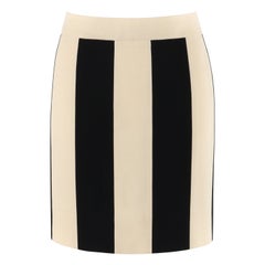 MOSCHINO S/S 2006 Cheap & Chic Ivory Black Vertical Panel Striped A-Line Skirt