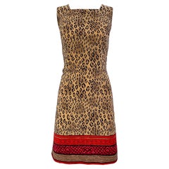 1990s Christian Lacroix Leopard Cheetah Animal Print Size 8 Vintage 90s Dress