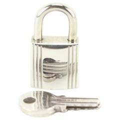 Hermès Palladium Cadena Padlock Lock and Key Set 8h712s