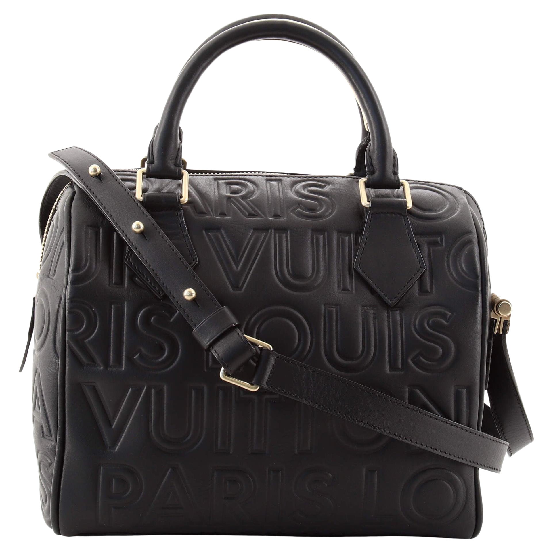 Louis Vuitton Paris Speedy Cube Bag Embossed Leather Mini