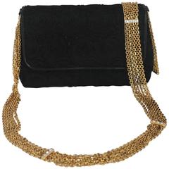 Chanel Black Lace Soutache and Leather Evening Bag - Circa Late 1980's 8