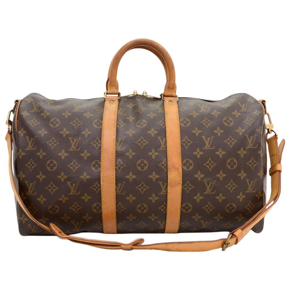 Vintage Louis Vuitton Keepall 45 Bandouliere Monogram Canvas Duffle Travel Bag