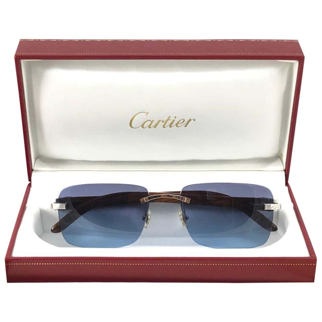 Cartier Rimless Rectangle New Cartier Rimless C Decor Classic Precious Wood Full Set France ...