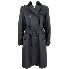 Used Burberry Black Kensington Midi Raincoat Trench Coats 2000s