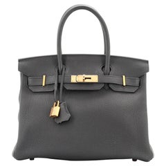 Hermes Birkin Handbag Noir Togo with Rose Gold Hardware 30