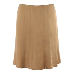 CHANEL Spring 2006 Karl Lagerfeld Bronze Gold Silk Paneling A-Line Mini Skirt