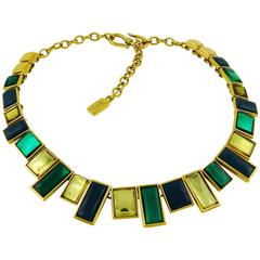 Yves Saint Laurent YSL Vintage Art Deco Inspired Geometric Necklace 3
