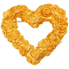 1980s Very Large Givenchy Heart Brooch 8