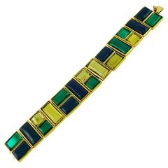 Yves Saint Laurent YSL Vintage Art Deco Inspired Geometric Bracelet