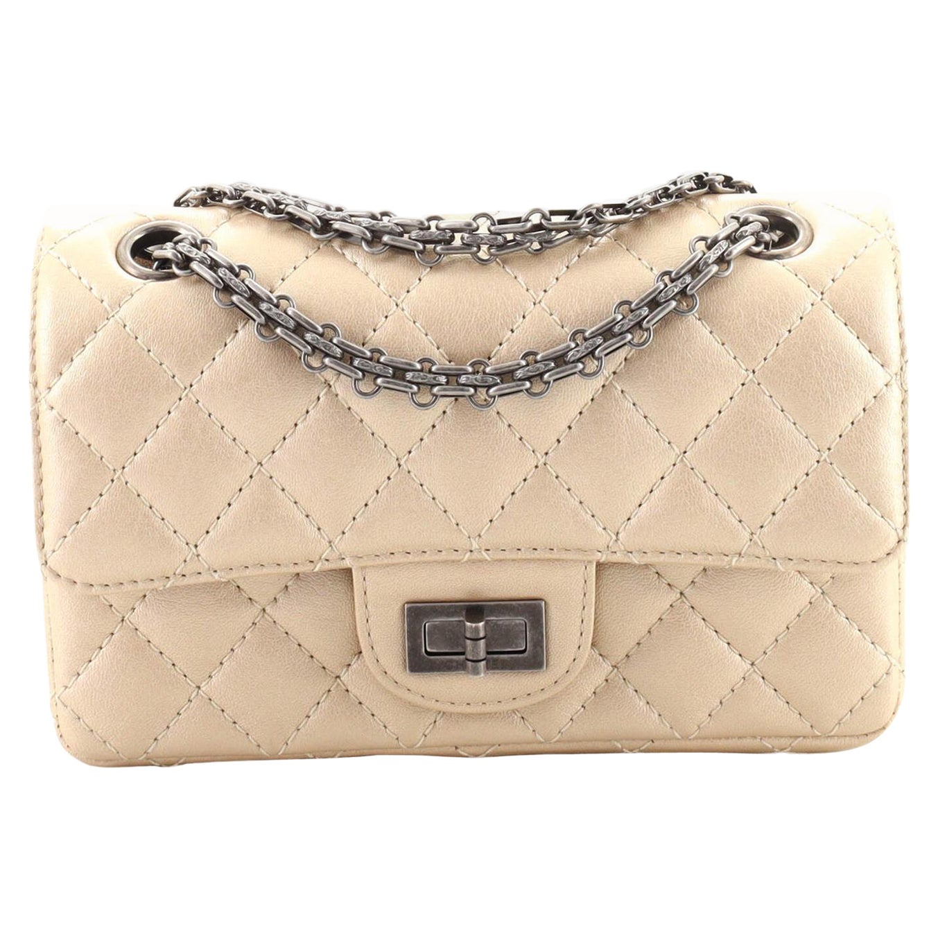 Chanel Reissue 2.55 Flap Bag Quilted Sheepskin Mini at 1stDibs
