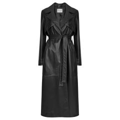 Trench-coat en cuir noir Verheyen London  Taille UK 10