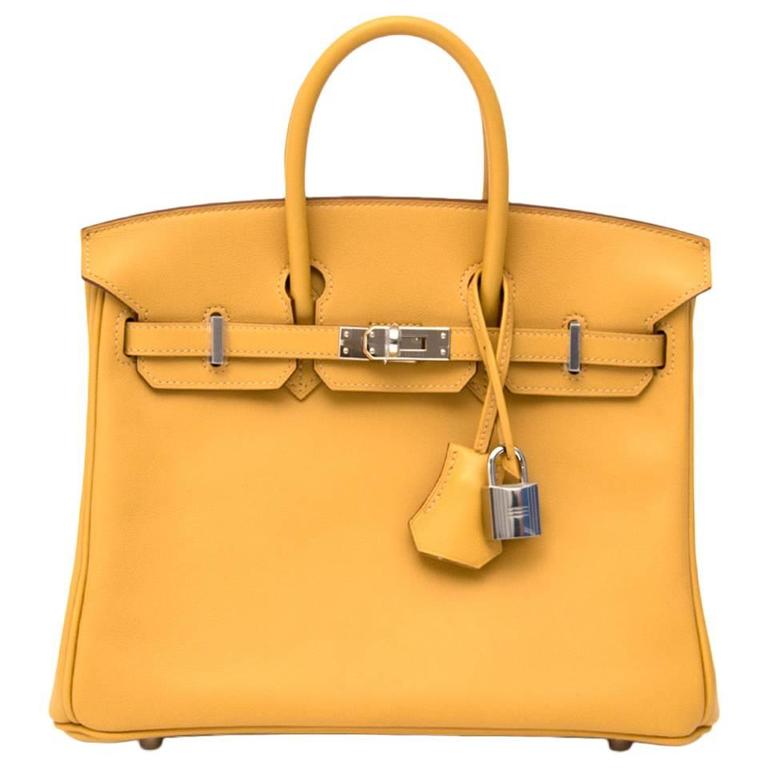 Hermes Birkin 25 Swift PHW Handbag