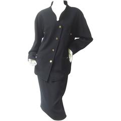 chanel wool suit skirt military 1990s classic ensembles suits outfits clothing