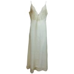 Vintage hand made lace & ivory silk slip 1930s