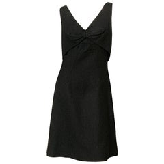 Retro Estevez Black Cotton Pique Dress