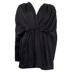 BALENCIAGA black viscose FLORAL JACQUARD MINI Dress 34 XXS