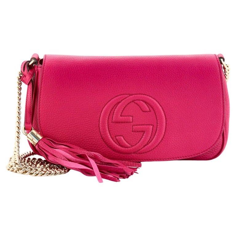 Gucci Soho Chain Crossbody Bag Leather Medium For Sale at 1stDibs
