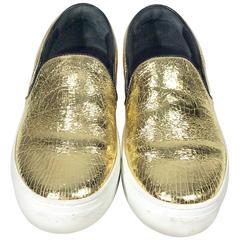 Celine Gold Metallic Platform Sneakers